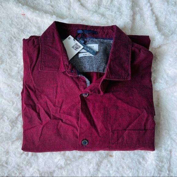 Cactus Man • NWT Maroon Long Sleeve Dress Shirt - Picture 9 of 9